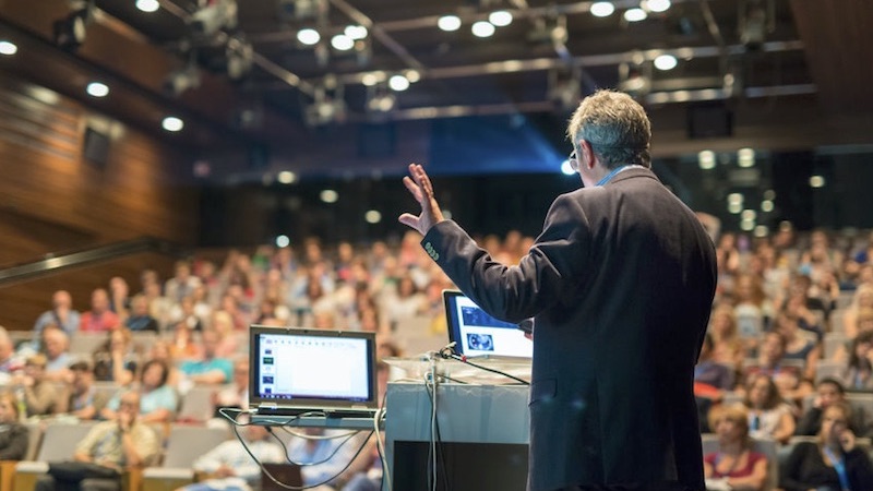 Live streaming a speaker at a conference