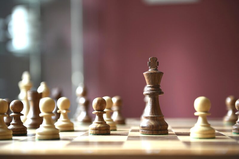 Chess board used to illustrate the importance of strategy when planning a corporate video